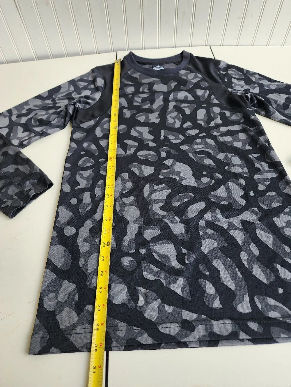 Nike Air Jordan Long Sleeve Black Gray Camo Shirt Men's Compression Top Sz S